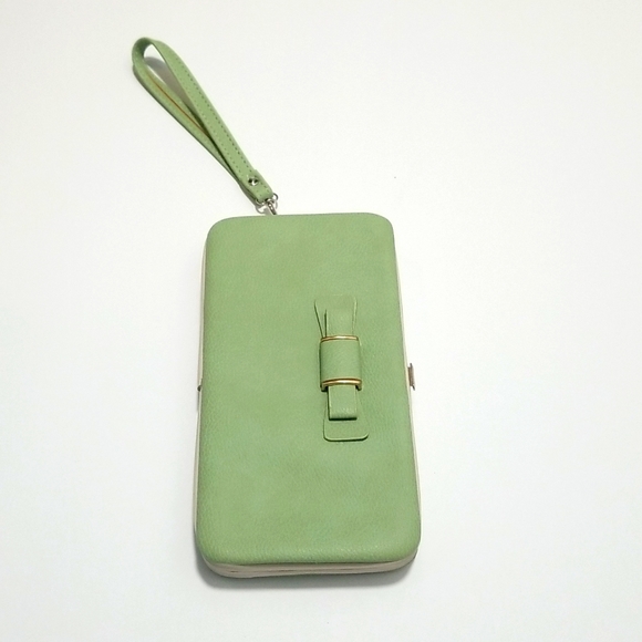 Mint Green Faux Leather Strap Case / Wallet - Picture 3 of 8